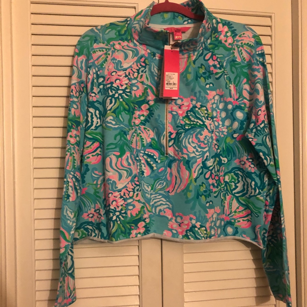 NWT Lilly Pulitzer Cropped Popover XL Blue Ibiza
